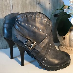Envy
Gray Studded Leather Boots/Booties